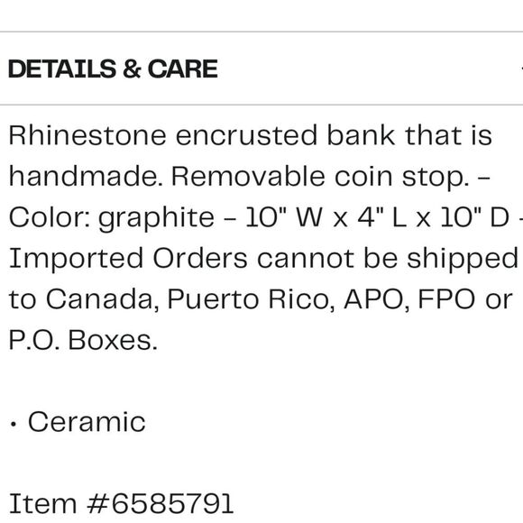 Interior Illusions Graphite Rhinestone Ceramic Dog Balloon Piggy Sculpture - Picture 7 of 7